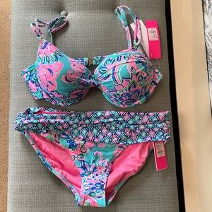 NWT Lilly Pulitzer Bikini Size 14 in Blue Horizon Jungle Sunrise
